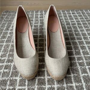 J Crew espadrille wedges neutral shimmer size 9.5